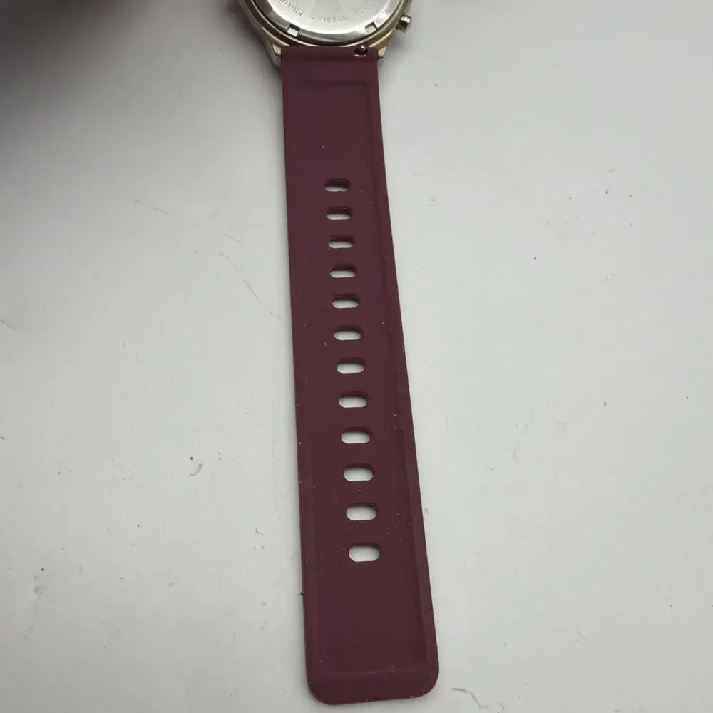 Vintage Nautica Indiglo Analog Quartz Watch New Battery Burgundy Strap